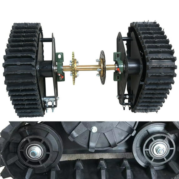 DENEST 60CM Pair Go Kart ATV UTV Buggy Quad Rear Wheel Snow Rubber Sand Tracks Snowmobile