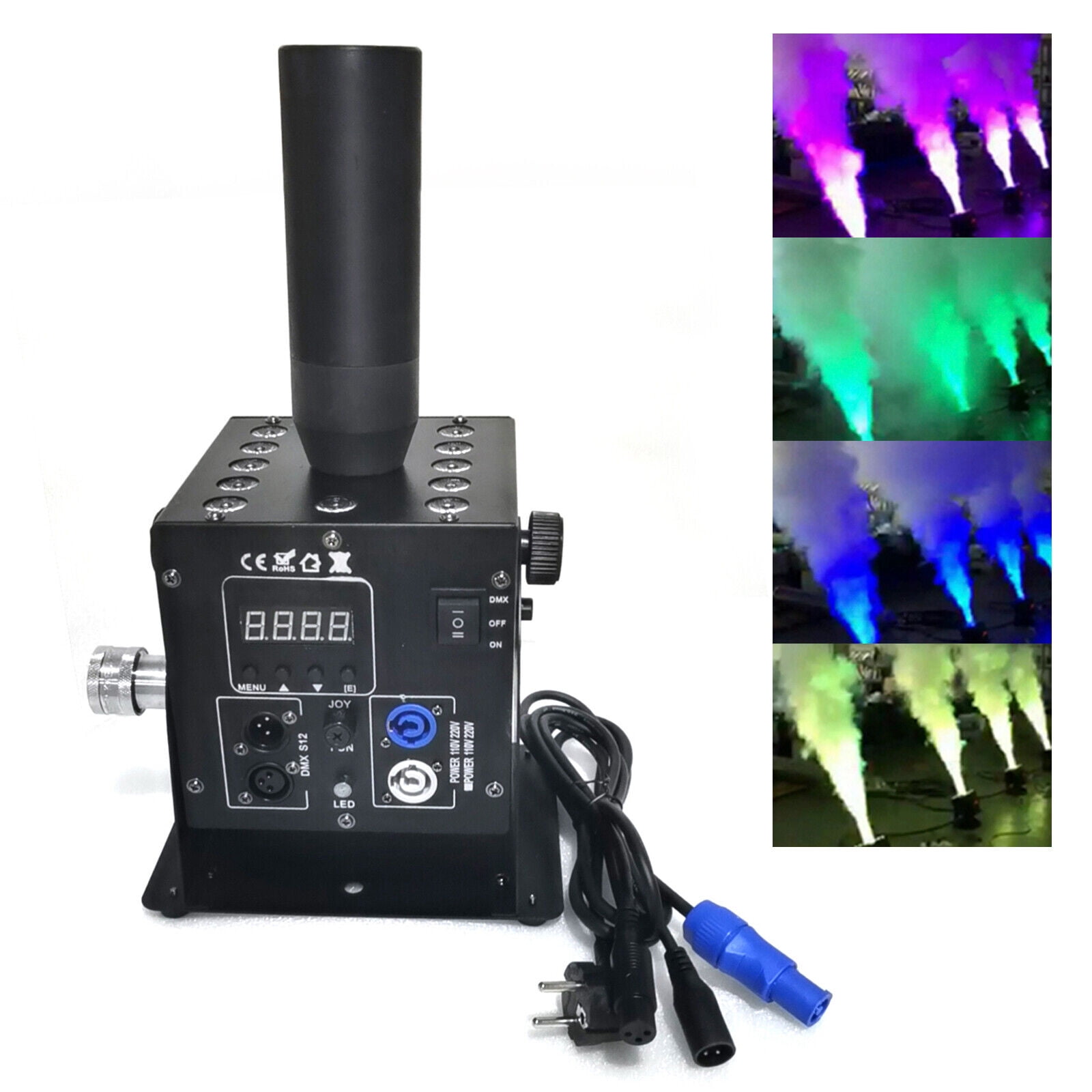 DENEST 6m Hose CO2 Cannon DMX Blaster DJ Disco Stag & LED CO2 Jet Smoke Machine