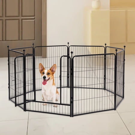 DENEST 8/10/12/pcs Dog Pen 23.6" Height Dog Fence Exercise Pen with Doors