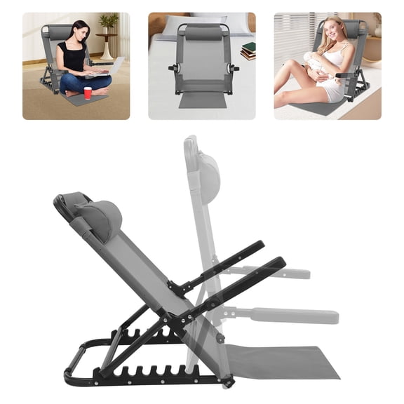 DENEST 8 Gears Adjustable Lifting Bed Backrest Portable Sitting Backrest Support With Armrest 150kg/330.69lbs