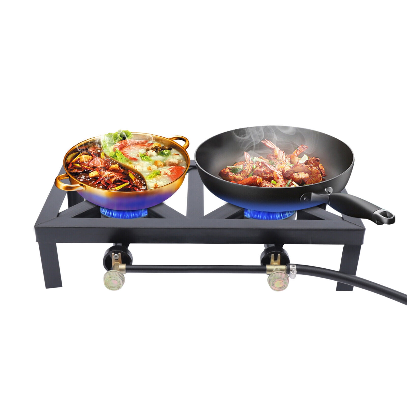 Buy Propane Burner Stove, Propane Gas Cooker, Outdoor Camp Stove High Pressure Propane Burner Adjustable Psi Regulator And 4ft Leather Braided Hose