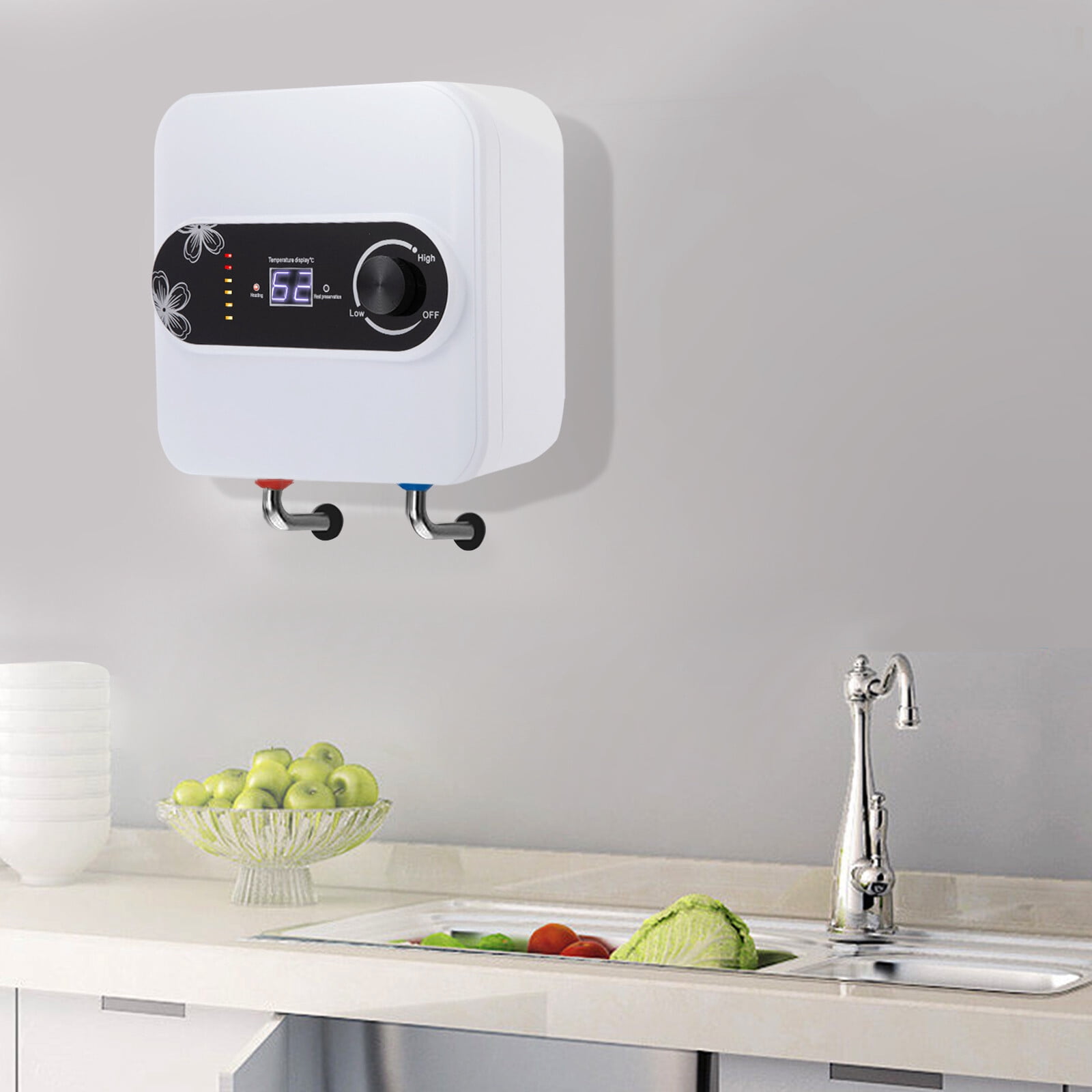 8L/2.1 Gallon Electric Tank Water Heater Kitchen Shower Heating Water Warmer New