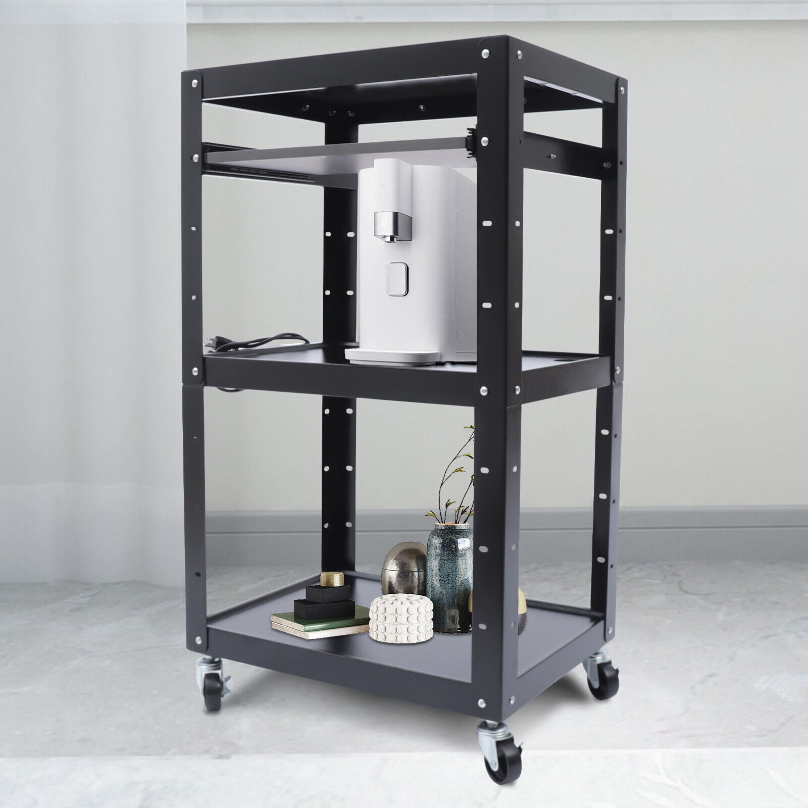 DENEST AV Cart Height Adjustable Free Standing Rolling Standing Desk Home Office Desk