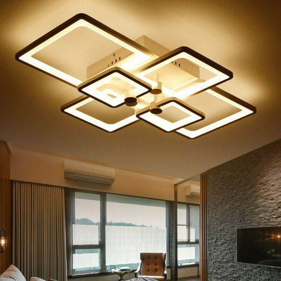 Denest Acrylic LED Chandelier Lamp 6 Arms Ceiling Pendant Light