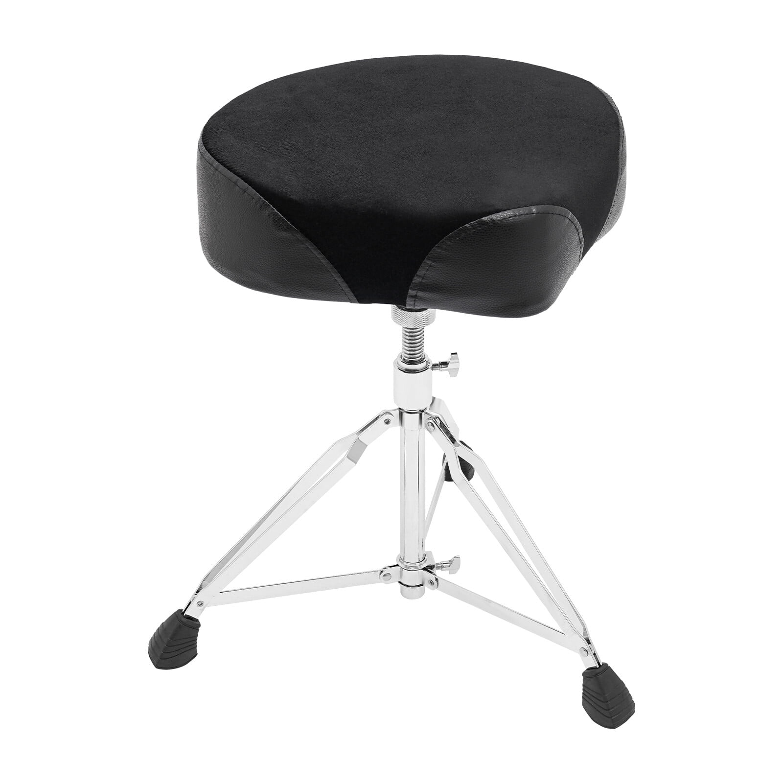 DENEST Adjustable Drum Stool, Rotating Drum Throne with PU Velvet Seat, Spindle Height Lift for Drummers, Comfortable Cushioned Drum Seat