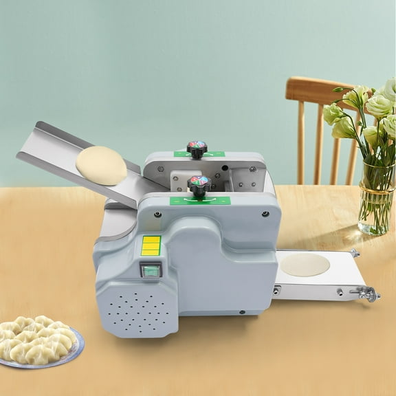 DENEST Automatic Dumpling Skin Machine 110V Dumpling Wrapper Maker 60 Pieces/Min Silver