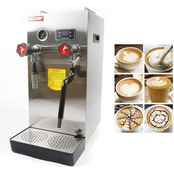 DENEST Automatic Milk Bubble Machine Steam Boiling Water Frothing Machine for Espresso Coffee Stainless Steel