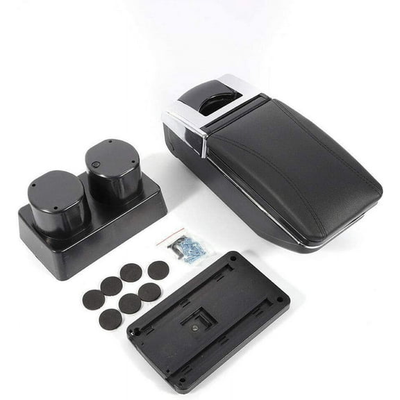 DENEST Automotive Armrest Rotatable Black Leather Center Console Storage Box for Versa Tiida Latio 2007-2011 Automotive Body Parts