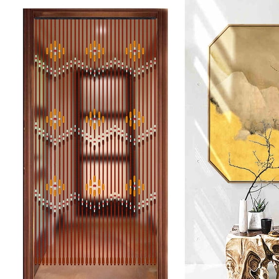 DENEST Bamboo Bead Curtain Doorway String Porch Curtain Wooden Beaded ...