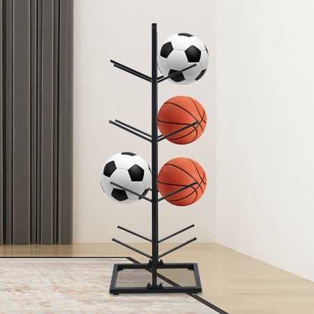 DENEST Basketball Organizer Iron Ball Storage Rack Sports Storage for Indoor Outdoor