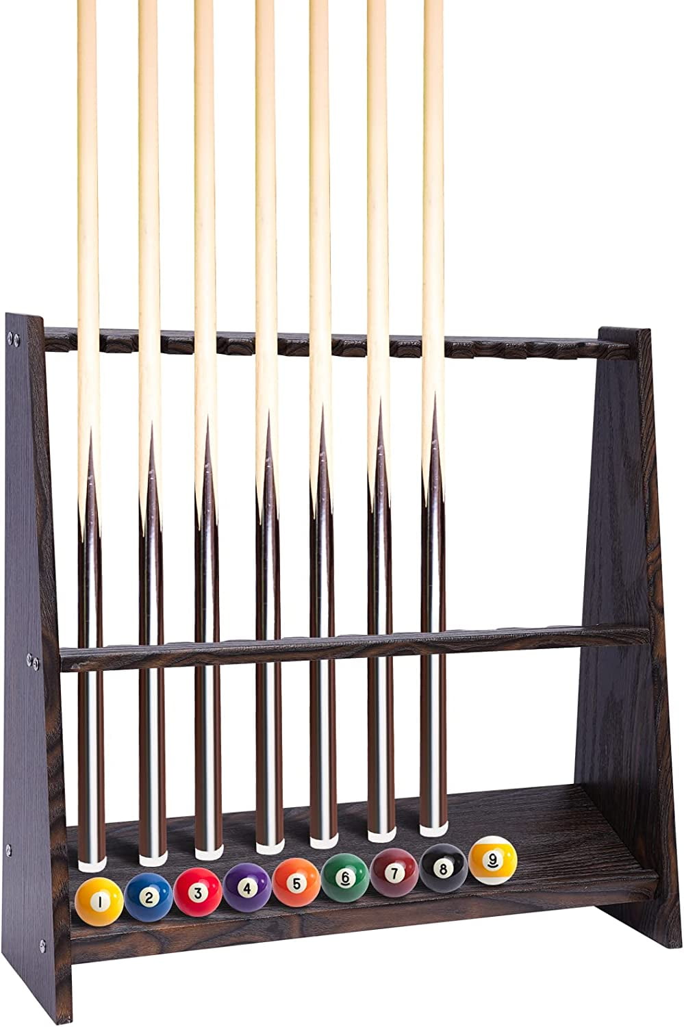 DENEST Pool Stick Holder Floor Stand, 10 Pool Cue Rack for Billiard