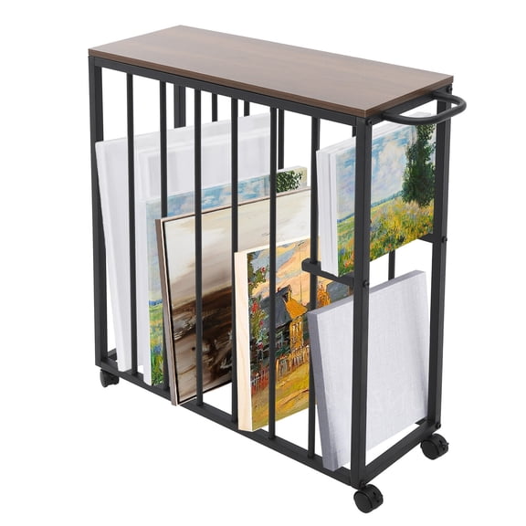 DENEST Black Painting Drying Rack with 4 Wheels, Spacious Art Storage & Display