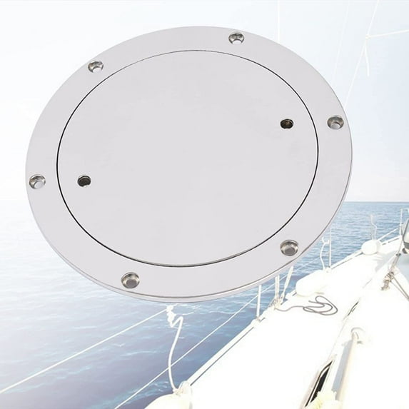 DENEST Boat Deck Plate 6" Marine Deck Cover 316 Stainless Steel Disc Deck Plates Hardware Yacht Ship Marine Accessories