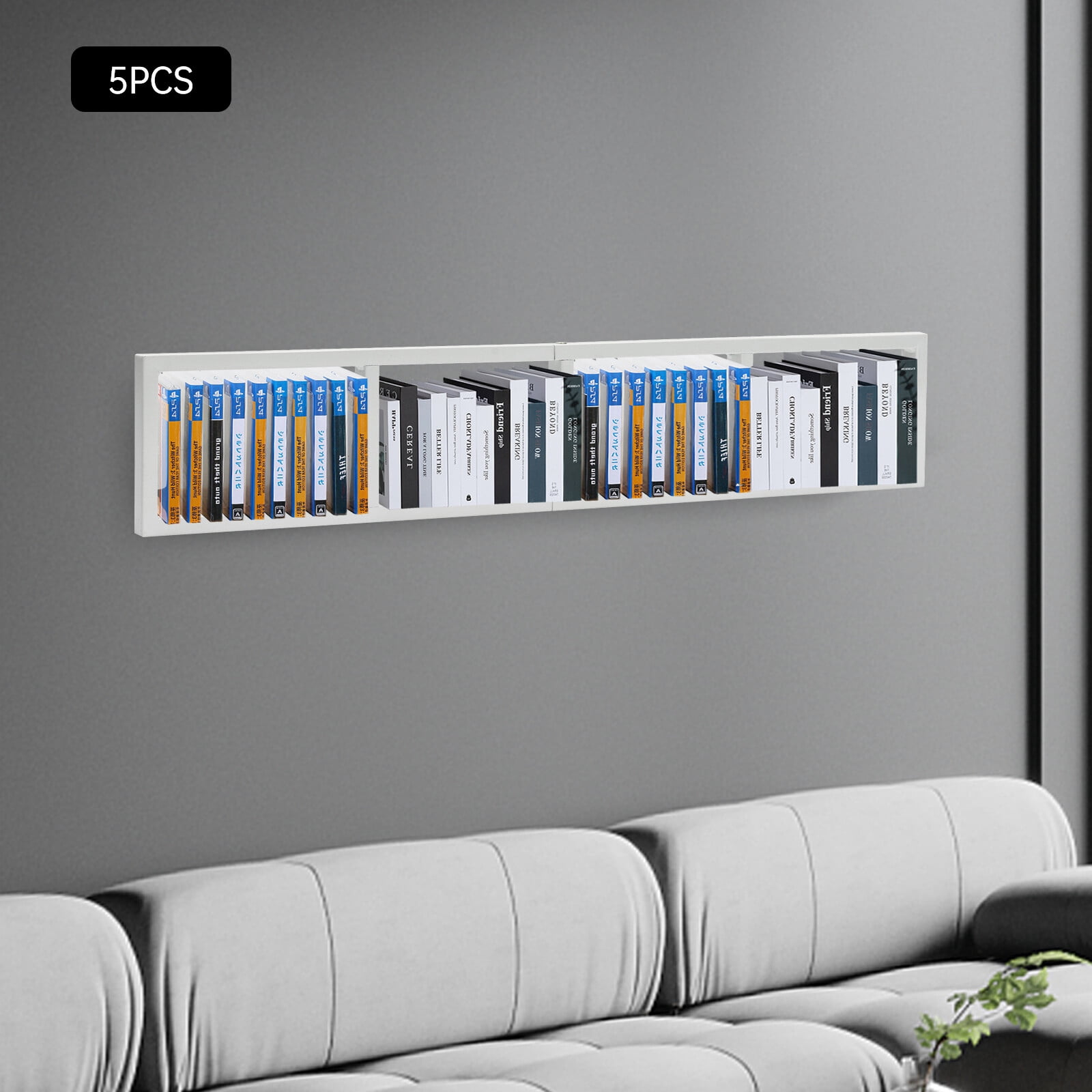 DENEST Cube Storage Shelves for Wall, CD DVD Storage Rack Set of 5, 34