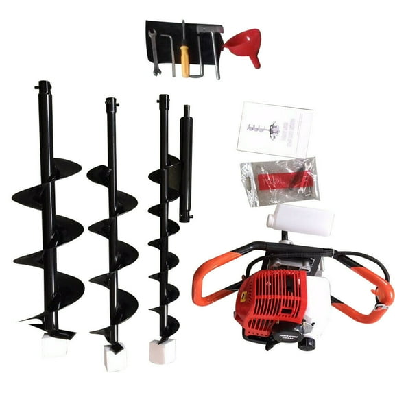 DENEST Digger 52CC Gasoline Engine Gas Powered Post Hole Fence Digger Auger Single Cylinder 3 Drill 4/6/8Auger Bit