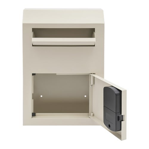 DENEST Dual-Layer Fireproof Safe Box, Drop Box 15x10x4 Inch No Fingerprint, Steel Security Box with Dual Lock, for Parcel, Mail, Key Storage, Commercial, Home, Durable