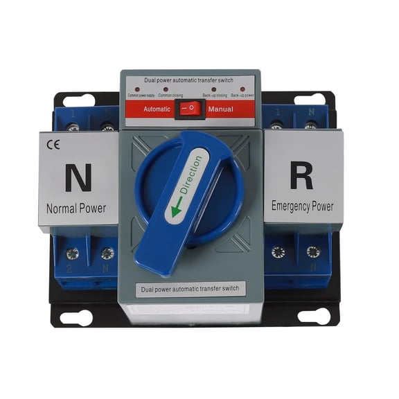 DENEST Dual Power Automatic Transfer Switch 2P 63A ATS Dual Power Generator Changeover Switch 110V Mini Electrical Selector Switches