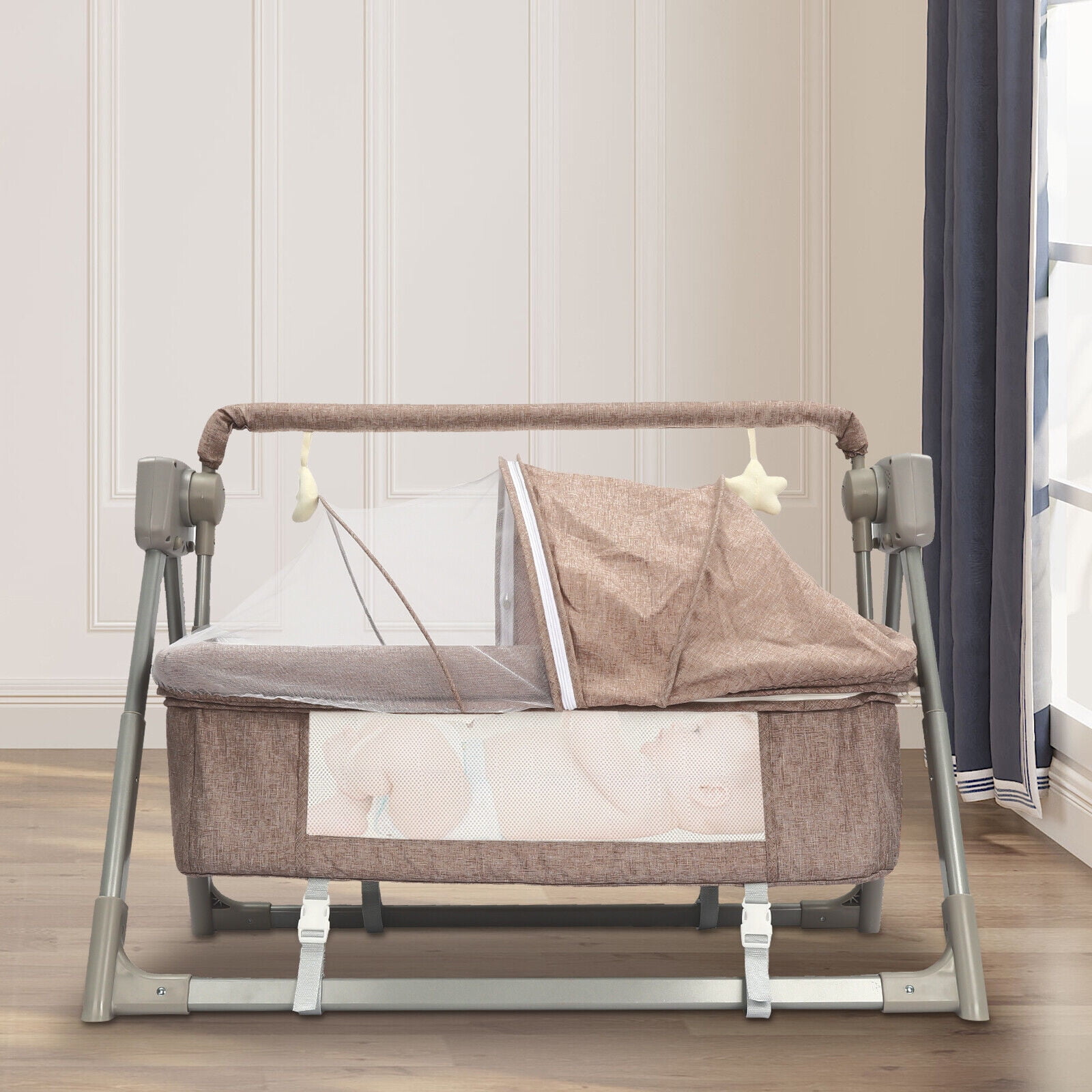 DENEST Electric Baby Crib Cradle AutoSwing Infant Basket Sleeping Bed