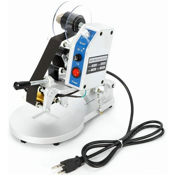 DENEST Electric Hot Stamp Printer 110V, Hot Foil Stamping Machine Ribbon Manual Hot Foil Stamping Printer Date Code Batch Printer Printing Machine