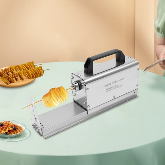DENEST Electric Twisted Spiral Potato Cutter Auto French Fry Twisted Potato Tower 110V