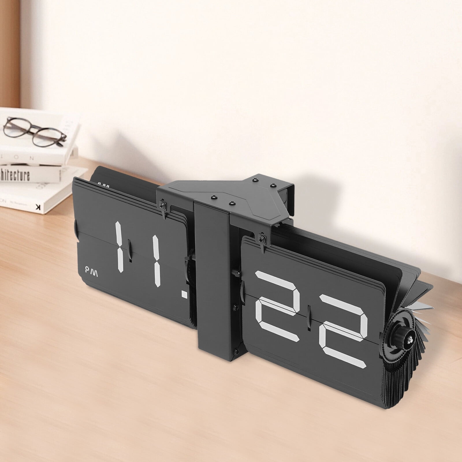 Block Flipping Clock DENEST Electrical Digital Flip Clock Gray Flipping Out Wall and ...