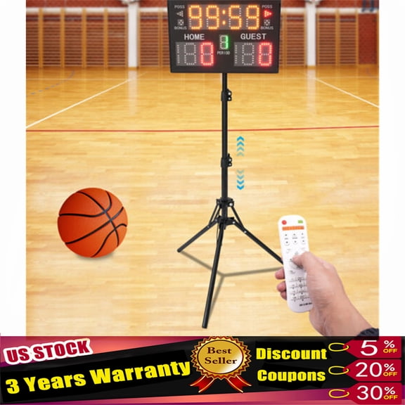 DENEST Electronic Digital Scoreboard with Timer Freestanding LED Display