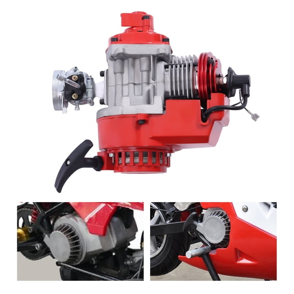 DENEST Engine Motor 49CC 2 Stroke Racing Complete Engine Motor Pull Start Motorized Bike Engine Kit