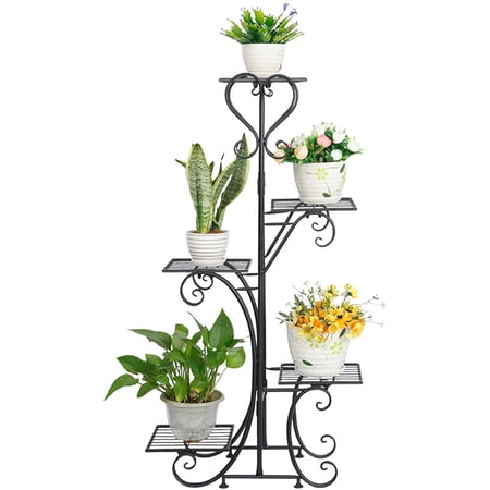 DENEST Flower Plant Shelf Rack Stand 5-Layer Plant Stand Indoor Outdoor Garden Pots Container Supports
