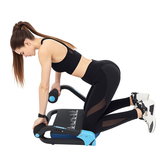 DENEST Foldable Adjustable Ab Machine, Sit Up Exercise Equipment & Core Machine, Multifunctional Home Gym Fitness Workout Equipment Crunch Trainer Blue