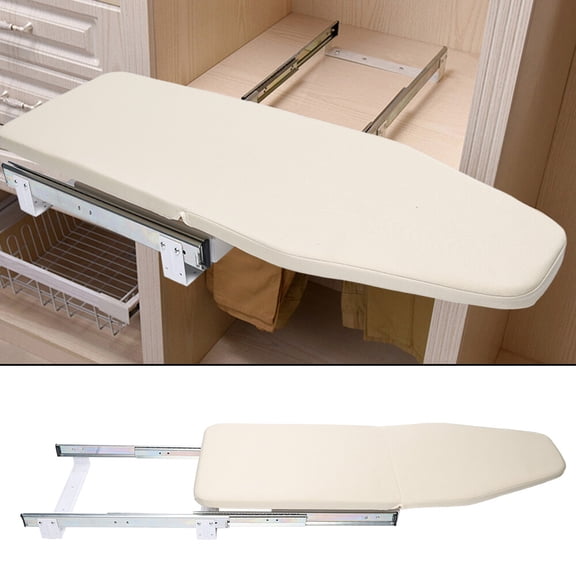 DENEST Foldable Ironing Board 12 x 32 Retractable Hidden Ironing Board Closet Ironing Station in Cabinet for Apartment & Small Room