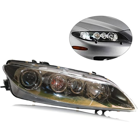 DENEST For 2006 2007 2008 Mazda 6 Halogen Projector Headlight Headlamp Assembly Replacement OEM Black Housing Clear Lens Passenger Right Side