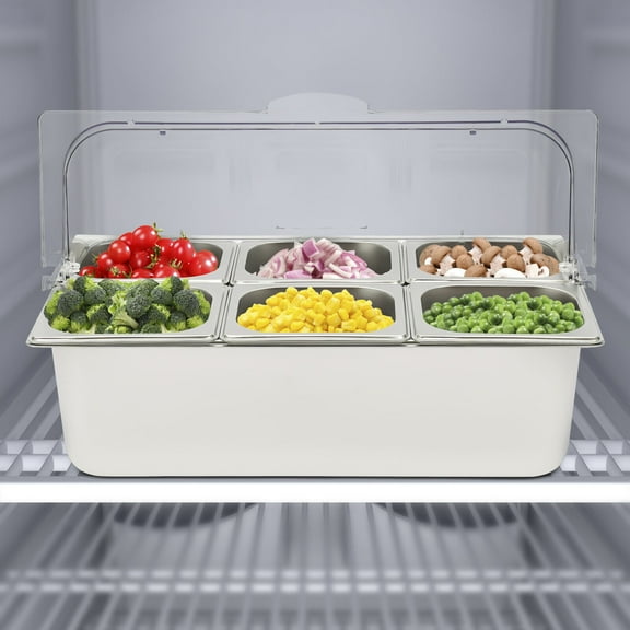 DENEST For Fruit Beef Party Buffet Cooling Ice Food Dishes Display Plate Case With Lid