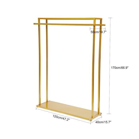 DENEST Garment Rack Metal Floor Standing Hanger Heavy Duty Commercial Can Storage Shoes