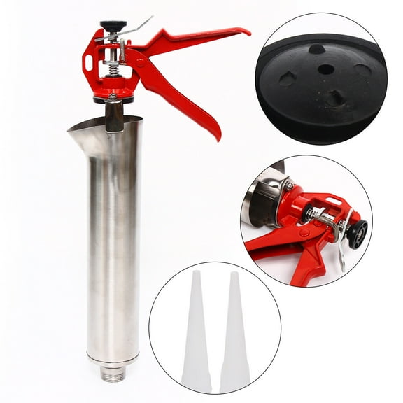 DENEST Handheld Mortar Grouting Gun Brick Tile Cement Applicator Tool with 2 Nozzles