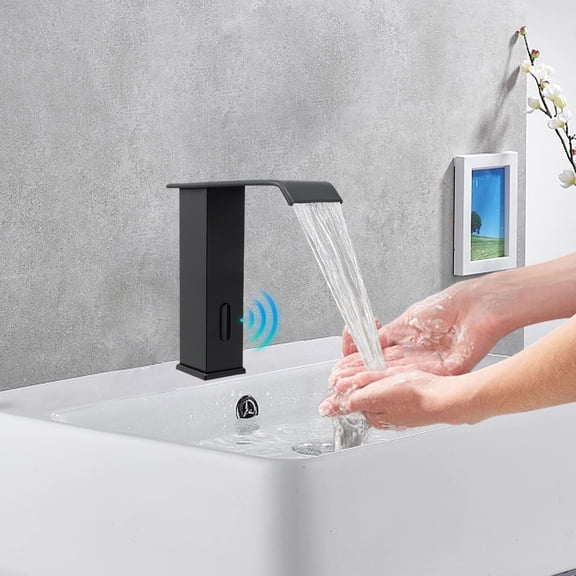 DENEST Hands-free Waterfall Bathroom Water Tap, Touchless Bathroom Faucet Safe to Use