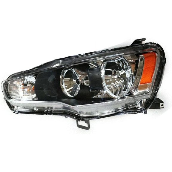 DENEST Headlights Assembly Headlamps for Mitsubishi Lancer EVO X 2008-2017 Halogen Projector Headlights (Right Passenger Side)