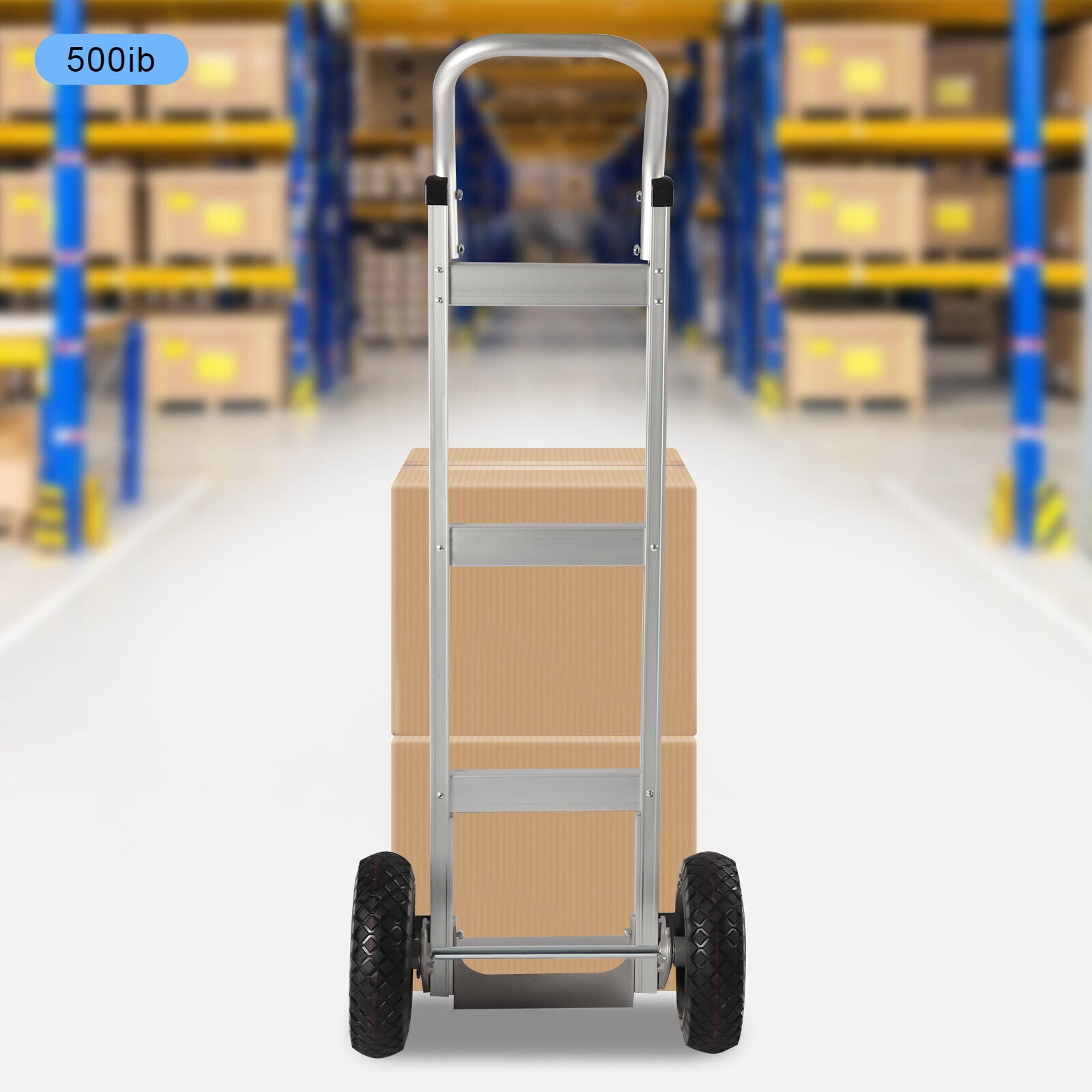 Denest Heavy Duty Cart, Aluminum Alloy Hand Truck Cart, Dolly with Rubber Wheels 440lbs/500lbs