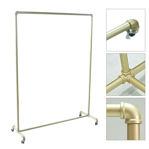 DENEST Heavy Duty Commercial Garment Rack Metal Rolling Clothing Shelf For Retail Store