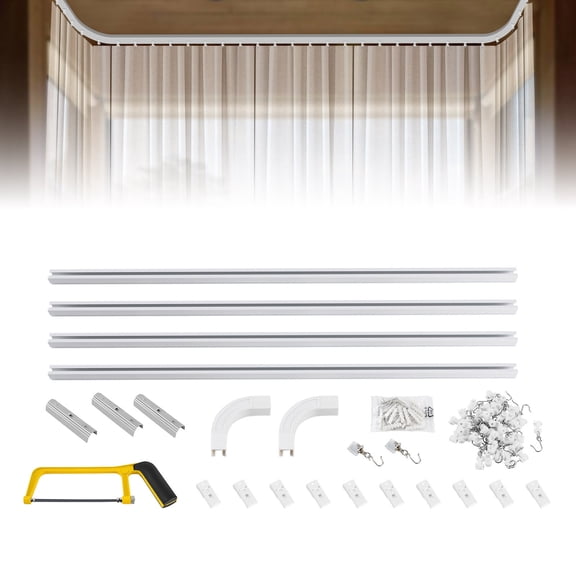 DENEST Heavy Duty Curtain Track Rail Set Ceiling or Wall Mounting Room Divider 9-12ft