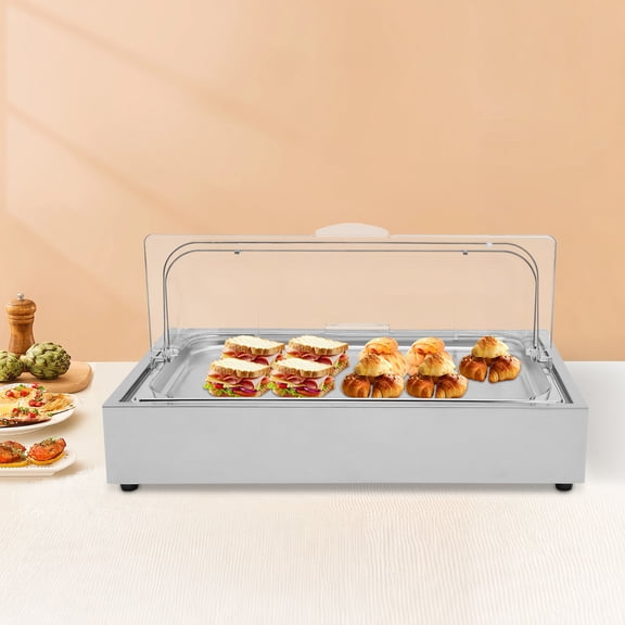 DENEST Ice Food Serving Display Tray, Buffet Cold Serving Cooler Platter for Outdoor Buffets, Parties, And Street Vendors