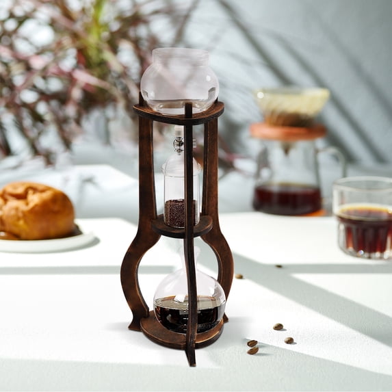 DENEST Iced Coffee Cold Brew Drip Tower Coffee Maker Ice Coffee Machine (Brown)