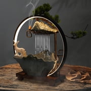 DENEST Indoor Water Fountain with Mist and LED Light for Serene Tabletop Decor