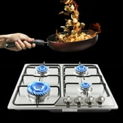 DENEST Kitchen Gas Cooktop 23 4 Burner Gas Stove NG /LPG Built-In Gas Cooktop Stainless Steel