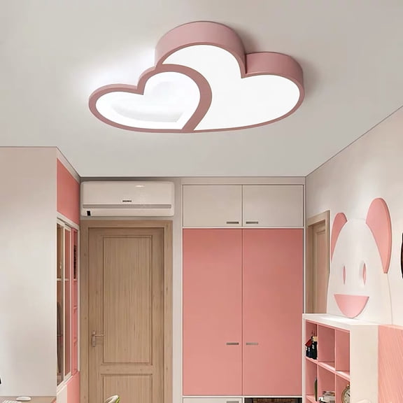 DENEST LED Ceiling Light Heart Shape Acrylic Chandelier Light Flush Mount Lamp Fixture
