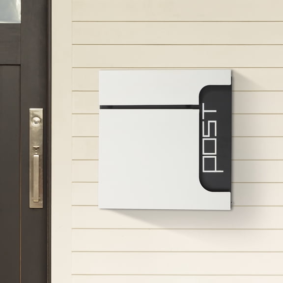 DENEST Large Capacity Locking Mailbox for Outdoor Use, Wall Mounted Steel Mail Box with Keys, Secure Parcel Delivery Box for Garden