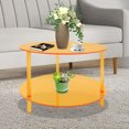 thumbnail image 1 of DENEST Modern Acrylic Coffee Table with 2-Tier Design and Stylish Orange Finish, 1 of 12