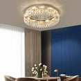 thumbnail image 1 of DENEST Modern Flush Mount Crystal Chandelier LED Ceiling Light Pendant Lamp Fixture 40w, 1 of 16