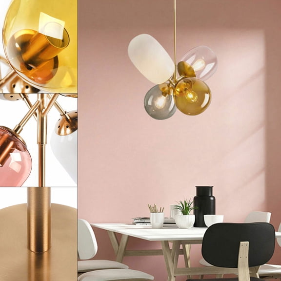 DENEST Modern Glass Ball LED Pendant Light Bedroom Hanging Lighting Fixture Decor 110V