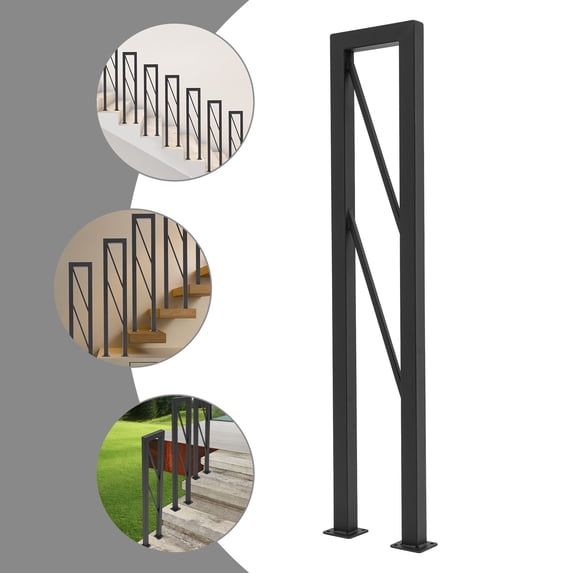 DENEST Modern Metal Decorative Railing U-shaped Stair Handrail Indoor/outdoor Step 85cm