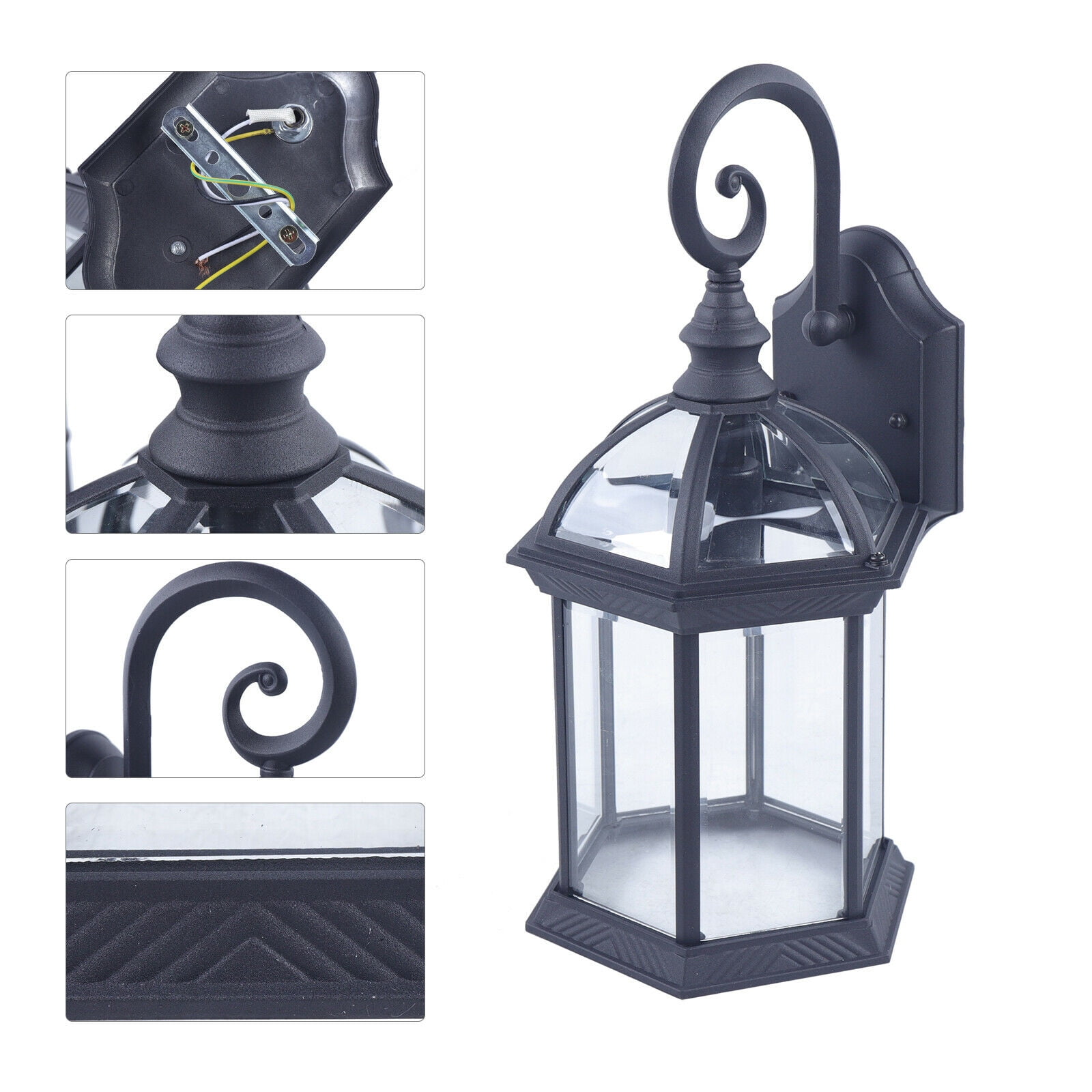 DENEST Outdoor Wall Light Sconce Exterior Porch Lamp Light Fixtures Waterproof Black